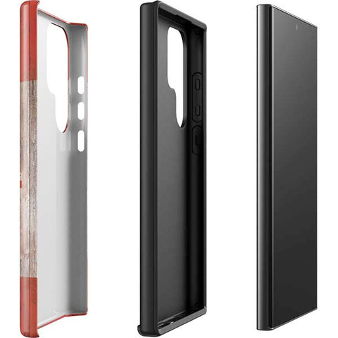 Canadian Flag Dark Wood Galaxy S23 Ultra Pro Case