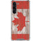 Canadian Flag Dark Wood Galaxy S24 FE Clear Case