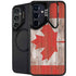 Canadian Flag Dark Wood Galaxy S24 FE Kickstand Case