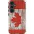 Canadian Flag Dark Wood Galaxy S25 Impact Case