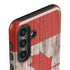 Canadian Flag Dark Wood Galaxy S25 Impact Case