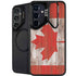 Canadian Flag Dark Wood Galaxy S24 Plus Kickstand Case