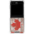 Canadian Flag Dark Wood Galaxy Z Flip6 Clear Case