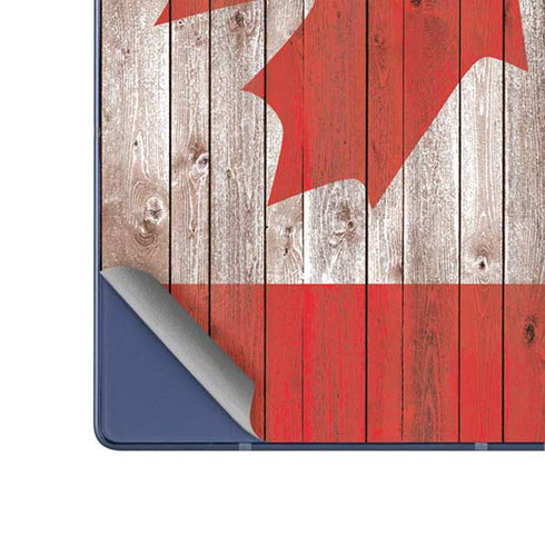 Canadian Flag Dark Wood Galaxy Z Fold6 Skin