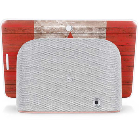 Canadian Flag Dark Wood Google Home Hub Skin