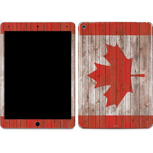 Canadian Flag Dark Wood iPad Skins