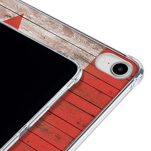 Canadian Flag Dark Wood iPad 11th Gen (2025) Clear Case