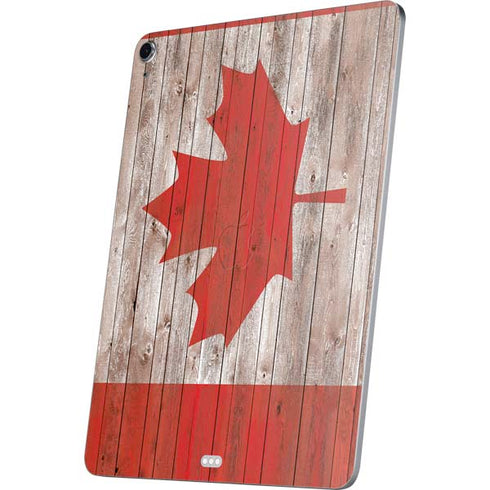 Canadian Flag Dark Wood Apple iPad Air Skin