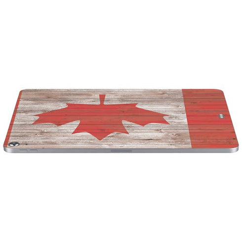 Canadian Flag Dark Wood Apple iPad Air Skin