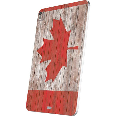 Canadian Flag Dark Wood iPad Pro 13in M4 (2024) Skin