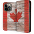Canadian Flag Dark Wood iPhone 13 Pro Folio Case