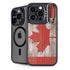 Canadian Flag Dark Wood iPhone 13 Pro Kickstand Case