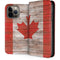 Canadian Flag Dark Wood iPhone 13 Pro Max Folio Case