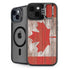 Canadian Flag Dark Wood iPhone 15 Kickstand Case