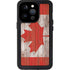 Canadian Flag Dark Wood iPhone 15 Pro Waterproof Case