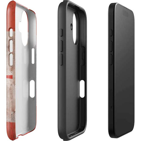 Canadian Flag Dark Wood iPhone 16 Impact Case