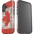 Canadian Flag Dark Wood iPhone 16 Impact Case