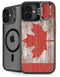 Canadian Flag Dark Wood iPhone 16 Kickstand Case