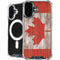 Canadian Flag Dark Wood iPhone 16 Plus MagSafe Case