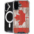 Canadian Flag Dark Wood iPhone 16 Plus MagSafe Case