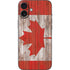 Canadian Flag Dark Wood iPhone 16 Plus Skin