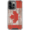 Canadian Flag Dark Wood iPhone 16 Pro Clear Case
