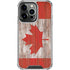 Canadian Flag Dark Wood iPhone 16 Pro Clear Case