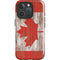 Canadian Flag Dark Wood iPhone 16 Pro Magsafe Impact Case