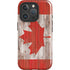 Canadian Flag Dark Wood iPhone 16 Pro Magsafe Impact Case
