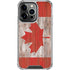 Canadian Flag Dark Wood iPhone 16 Pro Max Clear Case