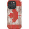 Canadian Flag Dark Wood iPhone 16 Pro Max Impact Case