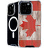 Canadian Flag Dark Wood iPhone 16 Pro Max MagSafe Case
