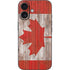Canadian Flag Dark Wood iPhone 16 Skin