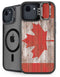 Canadian Flag Dark Wood iPhone 16e Kickstand Case