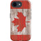 Canadian Flag Dark Wood iPhone 16e Impact Case