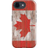 Canadian Flag Dark Wood iPhone 16e Impact Case