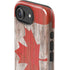 Canadian Flag Dark Wood iPhone 16e Impact Case