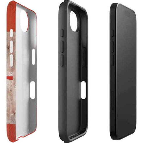Canadian Flag Dark Wood iPhone 16e Impact Case