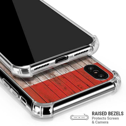 Canadian Flag Dark Wood iPhone X/XS Clear Case