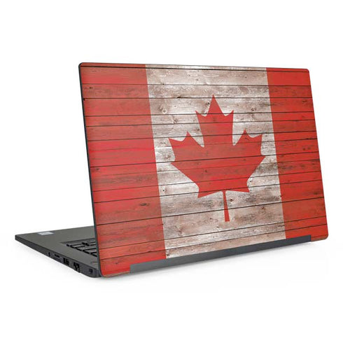 Canadian Flag Dark Wood Dell Latitude Skin
