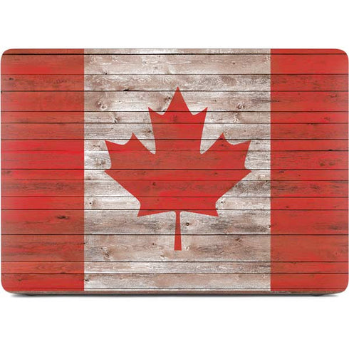 Canadian Flag Dark Wood Apple MacBook Air Skin