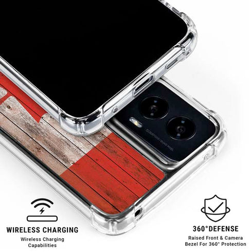 Canadian Flag Dark Wood Moto G Power 5G (2024) Clear Case