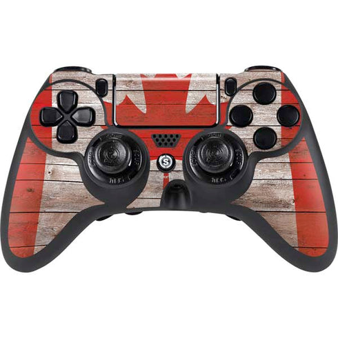 Canadian Flag Dark Wood PlayStation PS4 Skins