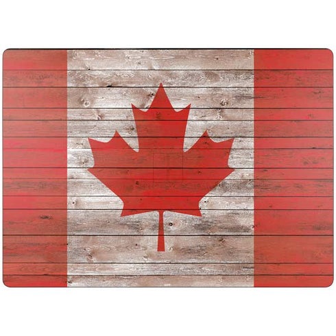 Canadian Flag Dark Wood Surface Laptop 7 15in Skin