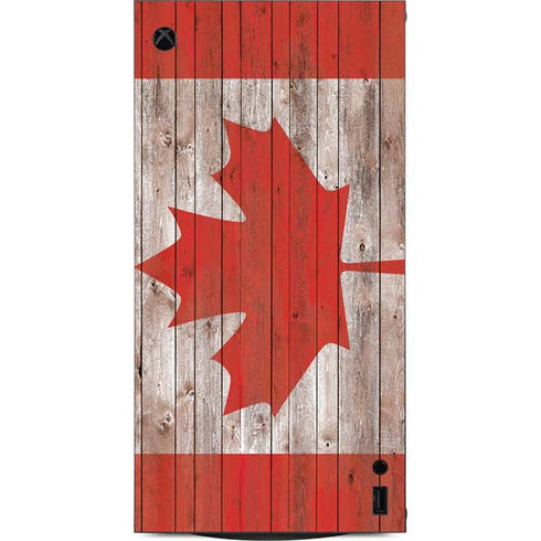 Canadian Flag Dark Wood XBox Series X Digital Edition Console Skin