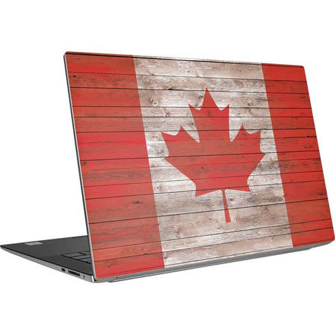 Canadian Flag Dark Wood Dell XPS Skin