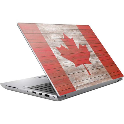 Canadian Flag Dark Wood HP ZBook Fury 16 G10 Skin