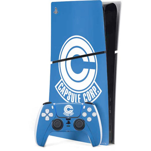 Dragon Ball Z Capsule Corp PS5 Slim Digital Edition Bundle Skin