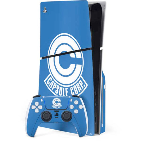 Dragon Ball Z Capsule Corp PS5 Slim Disk Bundle Skin