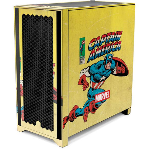Marvel Classic Comics Captain America Corsair 4000D Tempered Glass Mid-Tower ATX Case Skin